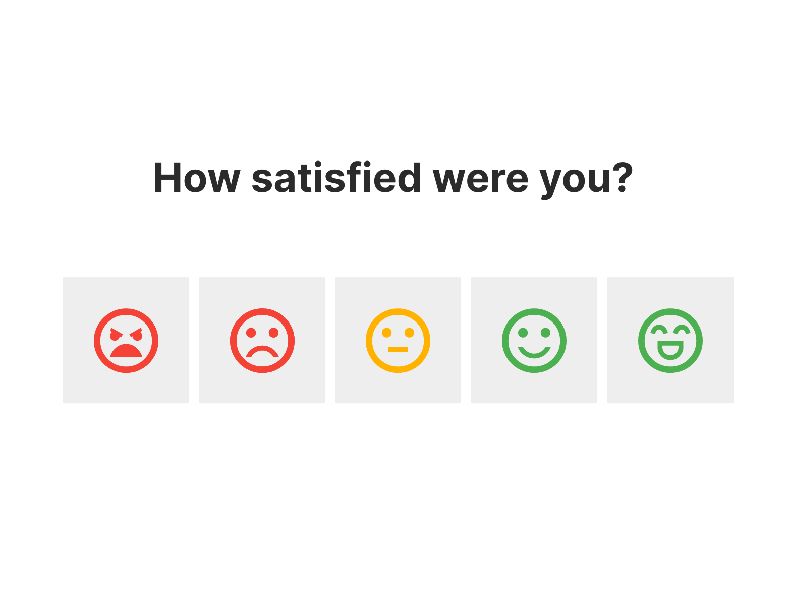 Example of a Customer Satisfaction Score (CSAT) survey asking how satisfied were you with your experience