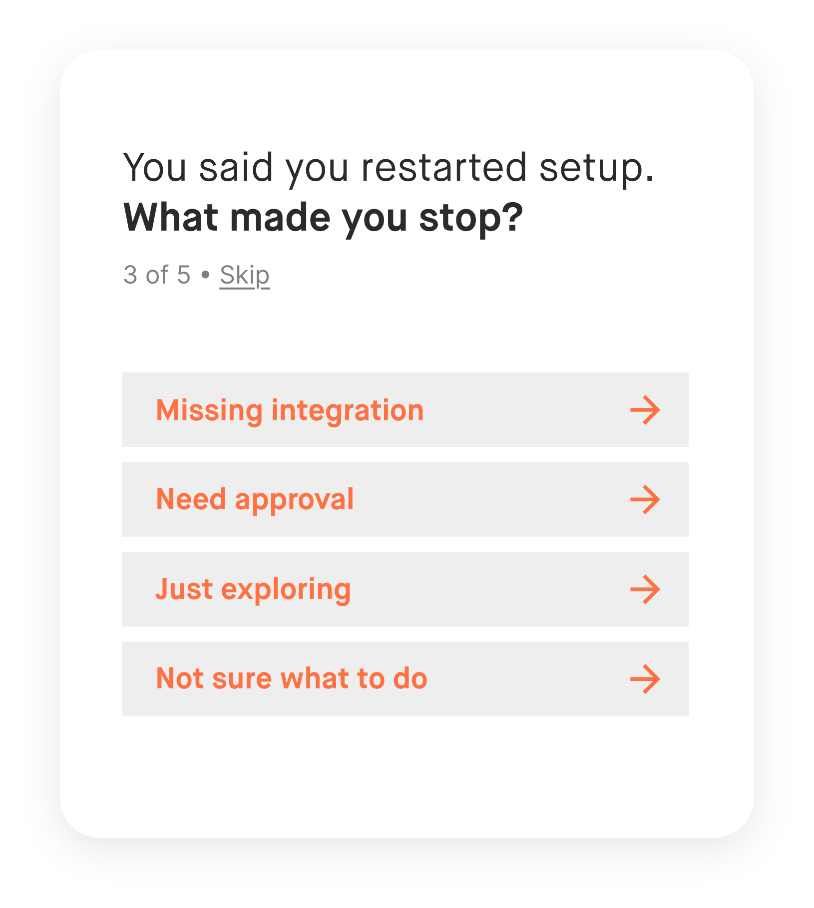 HintGo AI-powered survey interface showing adaptive follow-up questions in action